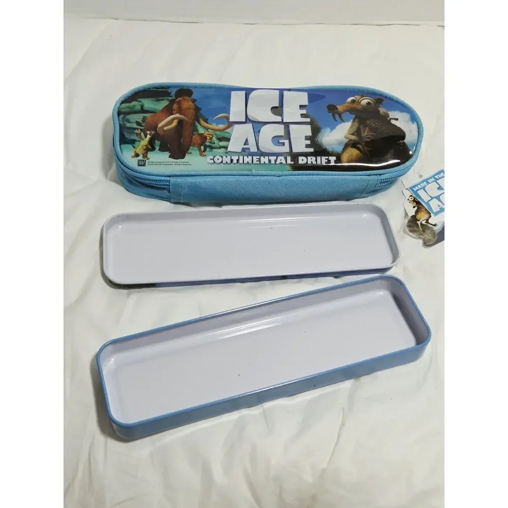 NWT 2012 Ice Age Continental Drift Scrat Zipper Pencil Pouch Set 2 Retired Squir